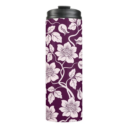 Schönes Blumenmuster Thermosbecher (Vorderseite)