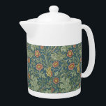 Schönes Blumenmuster William Morris Green Pink<br><div class="desc">Schönes Blumenmuster William Morris Green Pink Teapot - Dieses Produkt wird durch ein wunderschönes, kühnes Blumenmuster geschmückt, das vom beliebten britischen Textildesigner und -hersteller William Morris aus dem 19. Jahrhundert geschaffen wurde, der während der Viktorianischen Zeit lebte. Morris war ein bedeutender Beitrag zur Wiederbelebung traditioneller britischer Textilkunst und Produktionsmethoden und...</div>