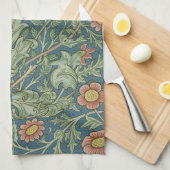 Schönes Blumenmuster William Morris Green Pink Geschirrtuch (Viertel Falte)