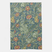 Schönes Blumenmuster William Morris Green Pink Geschirrtuch (Vertikal)