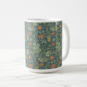 Schönes Blumenmuster William Morris Green Pink Kaffeetasse (VorderseiteRechts)