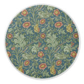 Schönes Blumenmuster William Morris Green Pink Keramikknauf (Vorderseite)