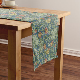 Schönes Blumenmuster William Morris Green Pink Kurzer Tischläufer