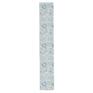 Schönes Blumenmuster Williams Morris, Blau, Rose Großer Tischläufer