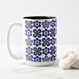 Schönes Blumenmuster Zweifarbige Tasse