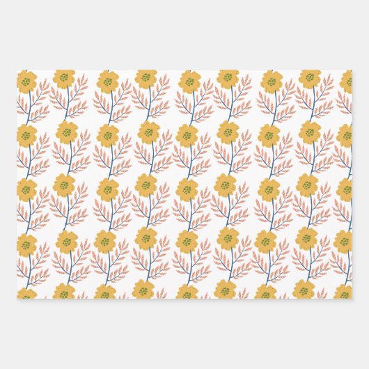 Schönes Blumenpapier Geschenkpapier Set (Vorderseite 2)