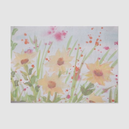 Schönes Blumenpapier in Aquarellfarben Seidenpapier (Vorderseite)