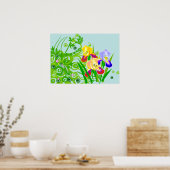 Schönes Blumenposter oder Print Iris-Blume Poster (Küche)