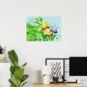 Schönes Blumenposter oder Print Iris-Blume Poster (Heimbüro)