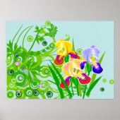 Schönes Blumenposter oder Print Iris-Blume Poster (Vorne)