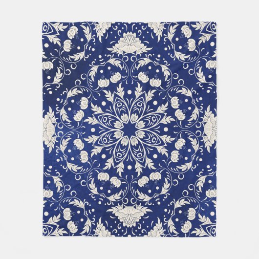 Schönes Blumenquadratisches Muster Fleecedecke (Vorderseite)