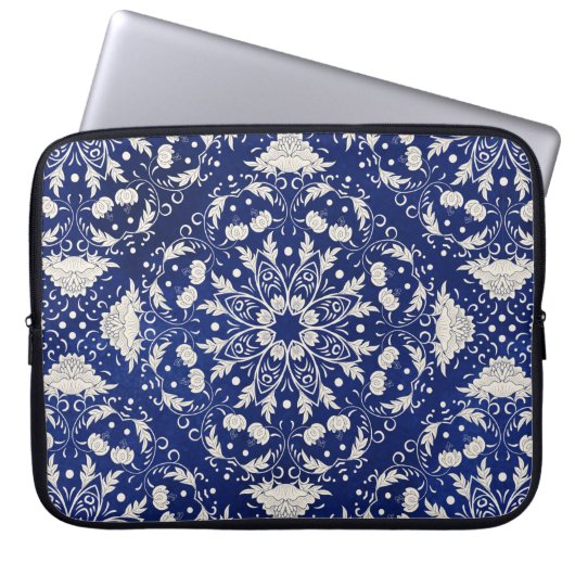 Schönes Blumenquadratisches Muster Laptopschutzhülle (Vorderseite)