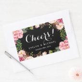 Schönes Blumenreath Chefs Wedding Wine Label Rechteckiger Aufkleber (Umschlag)