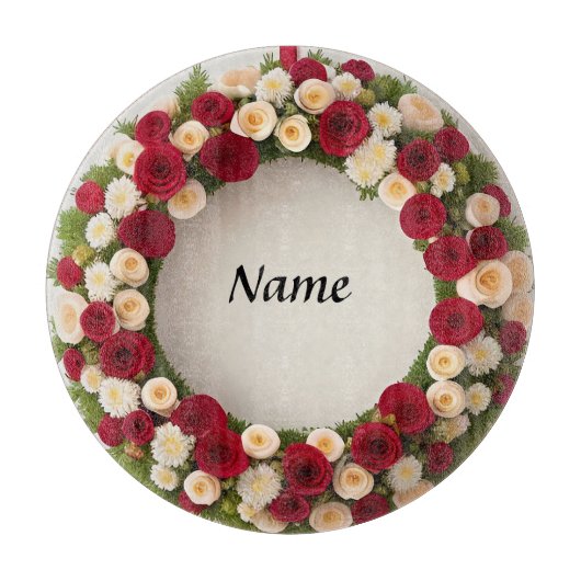 Schönes Blumenreich mit farbenfrohen Blume Schneidebrett (Vorderseite)