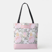 Schönes Blumenrosa und grünes Blattwerk Tasche (Rückseite)