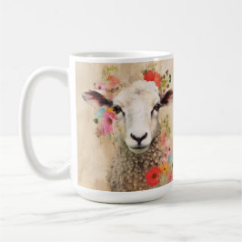 Schönes Blumenschaf Kaffeetasse