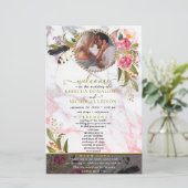 Schönes Blumenstrauß Foto Hochzeitsprogramm (Stehend Vorderseite)