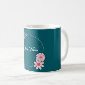Schönes Blumenthema Eigenname Tasse. Kaffeetasse (VorderseiteRechts)