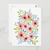 Schönes Blumenwasser Farbe Rosa Blume Postkarte (Vorne/Hinten)