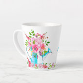 Schönes Blumenwasser Farbe Rosa Pastellfarben Blum Milchtasse (Linke Ecke)