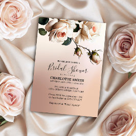 Schönes, blush Beige Öl Rose Brautparty Invita Einladung