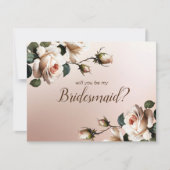 Schönes Blush Beige Rose Brautparty Bridesmaid Einladung (Vorderseite)