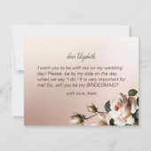 Schönes Blush Beige Rose Brautparty Bridesmaid Einladung (Rückseite)