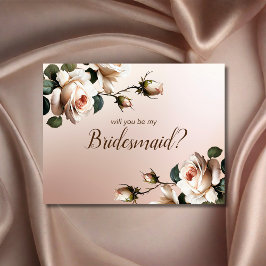Schönes Blush Beige Rose Brautparty Bridesmaid Einladung