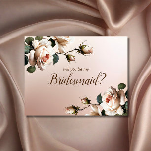 Schönes Blush Beige Rose Brautparty Bridesmaid Einladung