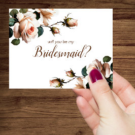 Schönes Blush Beige Rose Brautparty Bridesmaid Einladung