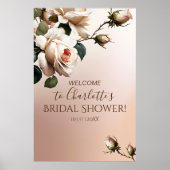 Schönes Blush Beige Rose Brautparty Willkommen Poster (Vorne)