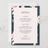 Schönes Blush Blue Wedding Menu (Vorderseite)