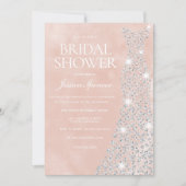 Schönes Blush Diamond Dress Brautparty Einladung (Vorderseite)