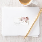Schönes Blush Floral Wedding Return Label Adressaufkleber (Insitu)