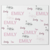 Schönes Blush Swan personalisiertes Wrapping-Papie Geschenkpapier (Flach)