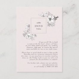 Schönes blütenfarbenes Monogramm Begleitkarte