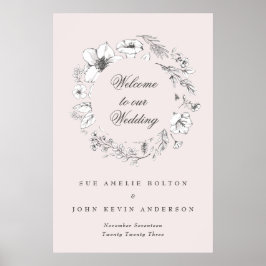 Schönes Blütenmonogramm Poster