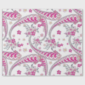 Schönes Bohemisches Paisley Pink Art Design Geschenkpapier (Flach)