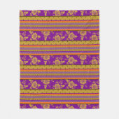 Schönes Boho Chic Strip Blumenmuster Fleecedecke (Vorderseite)