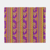 Schönes Boho Chic Strip Blumenmuster Fleecedecke (Vorderseite (Horizontal))