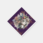Schönes Boho-Pferd Serviette (Ecke)