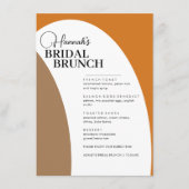 Schönes Boho Script Minimal Bridal Brunch Menü Menükarte (Vorderseite)