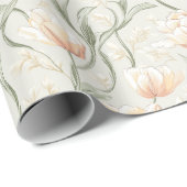 Schönes Boho Tulip Blume Wrapping Paper Geschenkpapier (Rolleneckpunkt)