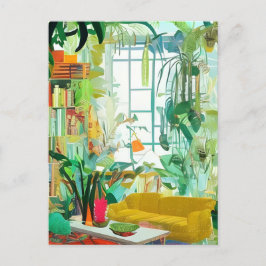 Schönes Boho Wohnzimmer Postkarte