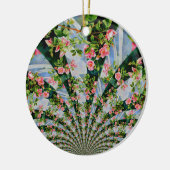 Schönes bohrosa, rote Rosen, Aquarellblumen Keramik Ornament (Links)