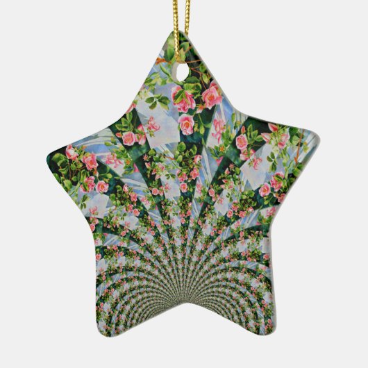 Schönes bohrosa, rote Rosen, Aquarellblumen Keramikornament (Links)