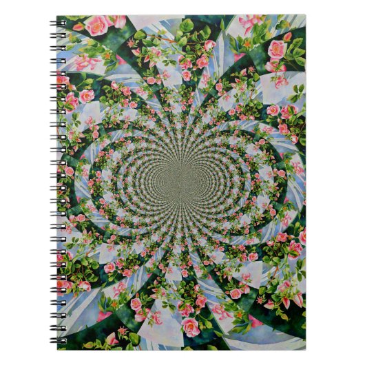 Schönes bohrosa, rote Rosen, Aquarellblumen Notizblock (Vorderseite)