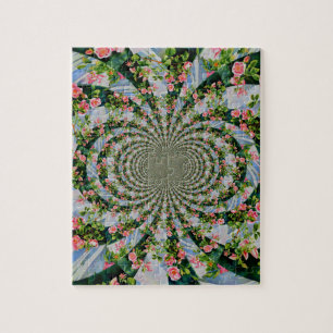 Schönes bohrosa, rote Rosen, Aquarellblumen Puzzle