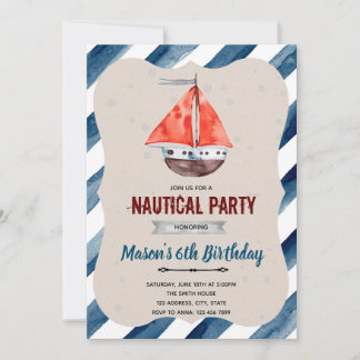 Schönes Boot Geburtstagsdusche Einladung