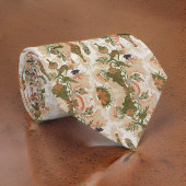 Schönes botanisches Beige Grün | Krawatte